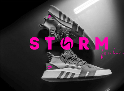 STORM for her activewear bottle brand branding design graphic design illustration logo packaging shoes vector