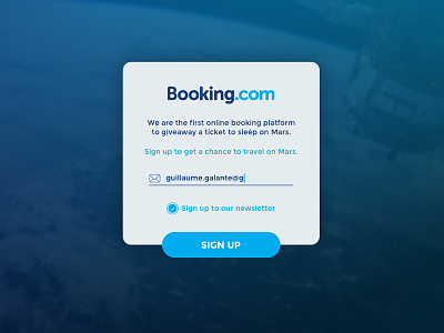 DailyUI #01 - Sign Up blue booking booking.com daily ui header image sign up ui webdesign