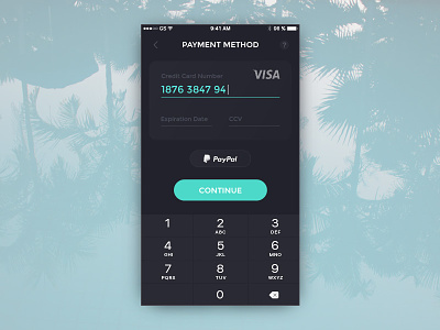 DailyUI #02 - Payment Method app apple button credit card daily ui dark design ios payment paypal ui