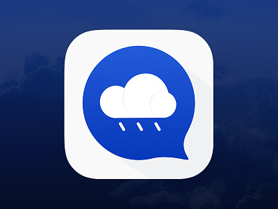 DailyUI #05 - App icon app app icon blue bot cloud design icon ios logo message rain weather