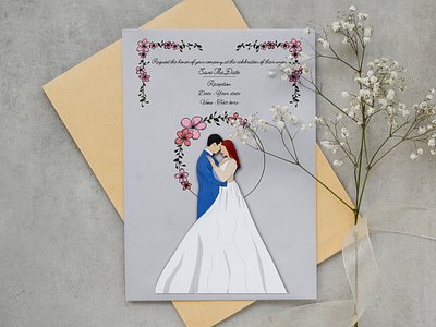 Wedding card design mockup design graphic design illustration vector
