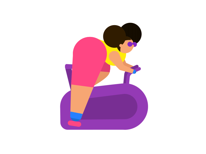 '80s Workout animation bicycle bike exercise exercise bike gym gymming illustration motion motion design work out working out