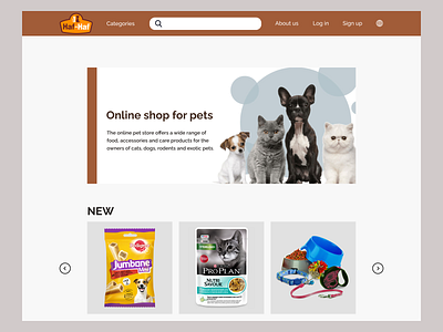 Online Shop For Pets branding cats dogs figma homepage online pets shop ui ux web website