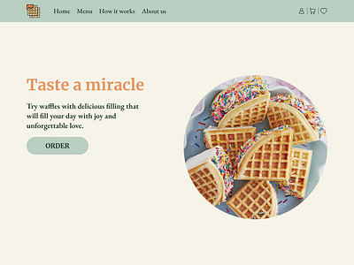 Waffle website design figma food landing landing page ui ux waffle web website