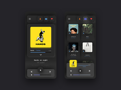 Music player App - Neumorphic Darkmode