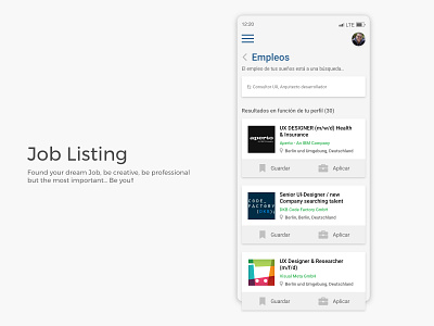 Job Listing / DailyUI challenge #50 adobe adobexd appdesign application design designer job listing linkedin ui design uxdesign