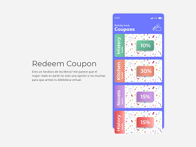 Redeem Coupon / DailyUI challenge #61 adobe adobexd appdesign application book design designer redeem redeem coupon ui ui design uxdesign