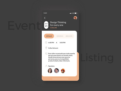 Event Listing / DailyUI challenge #70