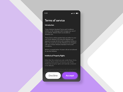 Terms of service / DailyUI challenge #89