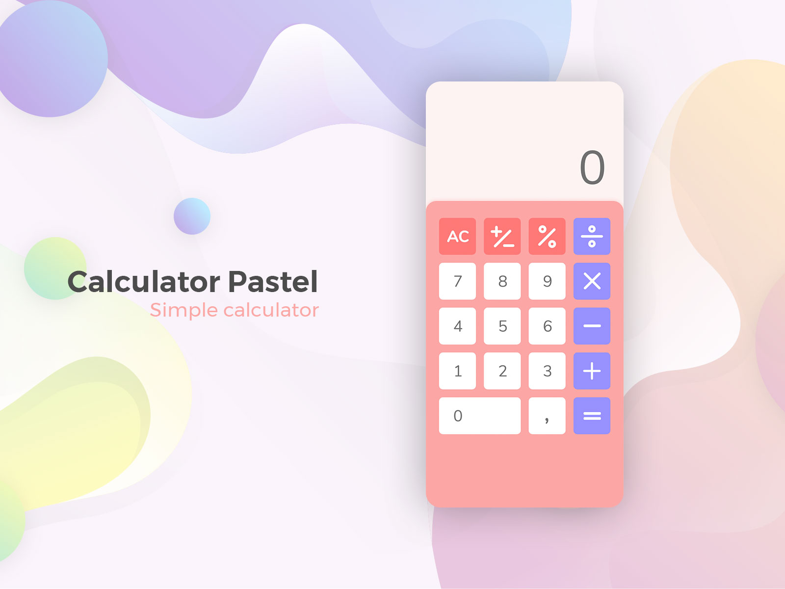 Calculator Pastel / Simple calculator / DailyUI Challenge #4 by