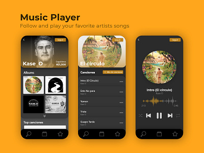 Music player / DailyUI Challenge #9 adobe adobexd appdesign application designer kase kaseo rap rapper ui ui design ux uxdesign