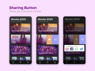 Social Sharing Button / DailyUI Challenge #10 adobe adobexd appdesign application challenge design designer movies mulan share sharing social typography ui design ux uxdesign