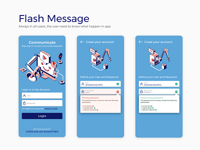 Flash Message / DailyUI Challenge #11 adobe adobexd appdesign application designer freepik illustration ui ui design ux uxdesign