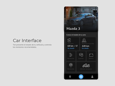 Car Interface / DailyUI Challenge #34 adobe adobexd appdesign application branding car car interface design designer mazda typography ui design uxdesign