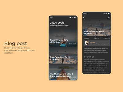 Blog post / DailyUI Challenge #35 adobe adobexd appdesign application blog blog post design designer travel ui ui design uxdesign