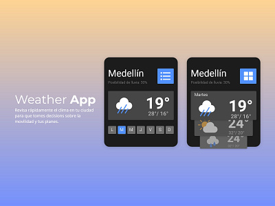 Weather / DailyUI Challenge #37 adobe adobexd appdesign apple apple watch application design designer typography ui ui design uxdesign weather