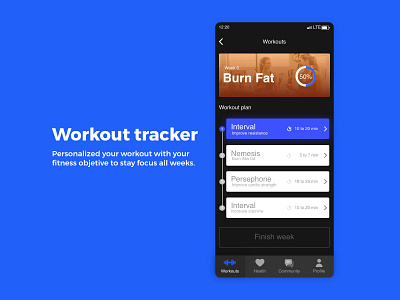 Workout Tracker / DailyUI challenge #41 adobe adobexd appdesign application designer ui design uxdesign workout workout tracker