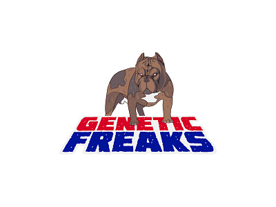 Genetic Freaks/American Bully american bully animal logo branding creative logo dog dog logo dog mascot logo illustration logo