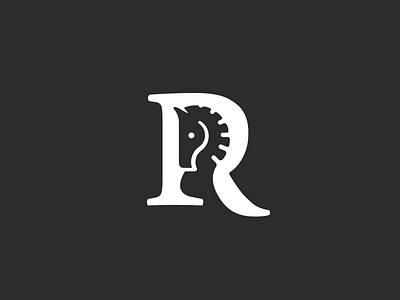 Rockmond brand chess concept horse identity logo r