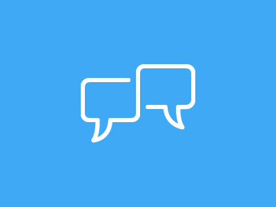 Phone company logo - Simple icon identity logo phone speech balloons blue