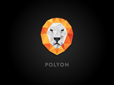 POLYON brand identity lion logo mark polygon