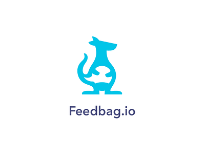 Feedbag.io Logo animal bag brand bubble feedback identity kangaroo logo mark speech