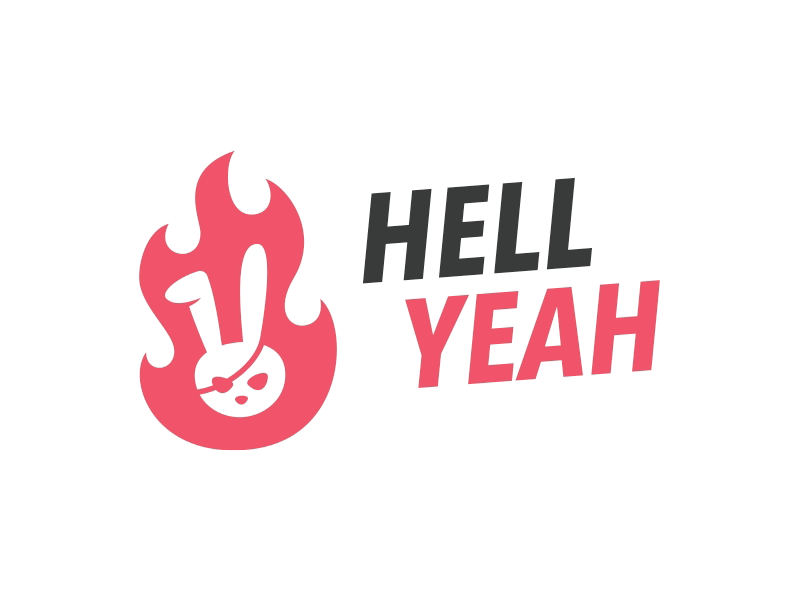 Hell Yeah - Logo Design Process [GIF] bunny fire flame hell yeah identity logo mark pirate rabbit