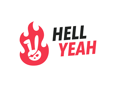 Hell Yeah - Logo bunny fire flame hell yeah identity logo mark pirate rabbit