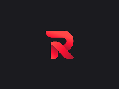 Rythm Logo Design captial gradient lettering logo mark red song symbol