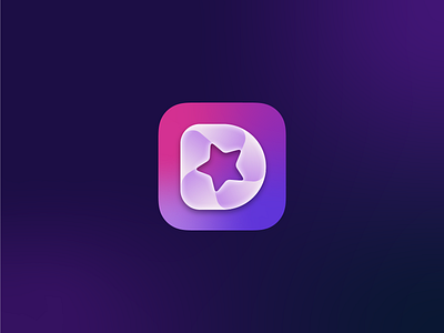 Detail App Icon brand d fold gradient icon identity ios letter live logo macos mark star stream symbol video