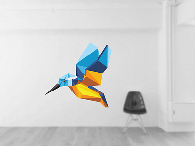 Kingfisher Sticker - Sticker Mule Wall Graphic bird kingfisher polygon sticker