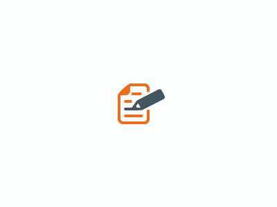Survey Icon/Logo branding logo orange paper pencil rejected proposal sans texture! survey