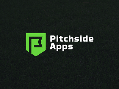 Pitchside Apps Logo banner flag football grass shield soccer sport