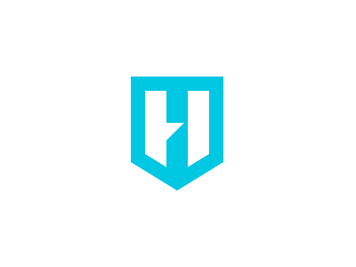 Hyperflow Studios h hyper logo mark shield spark thunder