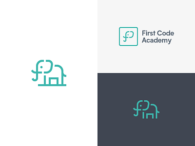 First Code Academy - Logo Concepts academy animal c code coding ear elephant f first tusk