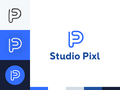 Studio Pixl – Logo combination font letter letters logo monogram p pixel s type typography