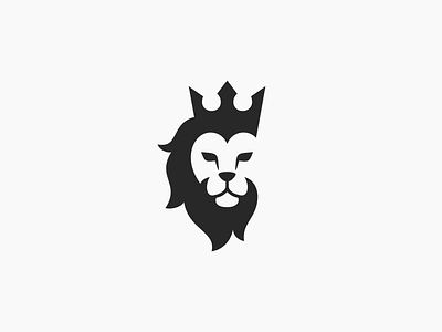 Lion Logo – Alternative Version animal crown king lion logo mark