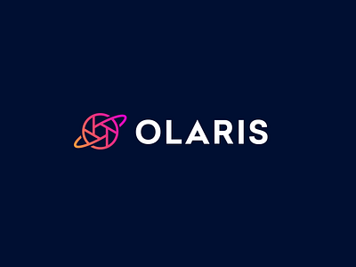 Olaris astro gradient logo mark planet shutter space symbol video