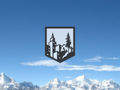 Urban & Nature identity logo mark mountain nature pine proposal skyline skyscraper unused wild