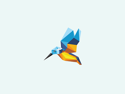 Unused Poly Bird bird identity kingfisher logo mark polygon proposal rejected