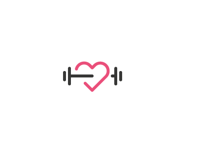 Heart Logo barbell cupid dumbbell health healthy heart identity logo love mark proposal sport weights