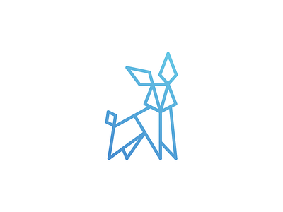Curious Rabbit [Unused Concept] blue gradient logo mark polygon rabbit symbol