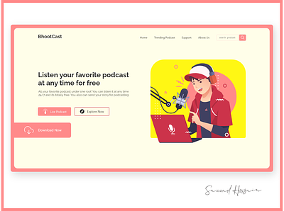 Podcast website UI Design bhootcast graphic design podcast ui