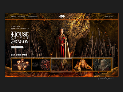 House of the Dragon Landing page design