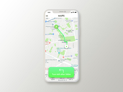 Maps Navigation Concept app appdesign cards interaction iphone swipeable ui ux