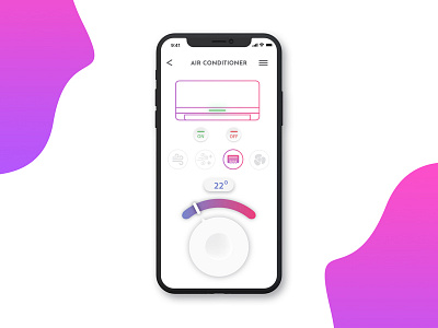 Air conditioner remote app app appdesign cards interaction iphone swipeable ui ux