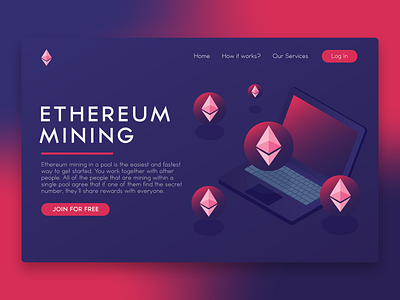 Ethereum Mining appdesign branding design dribbble flat header illustration interaction interactive lettering logo typography ui uidesign ux vector web webdesign website