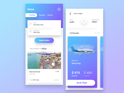 Flight Booking app concept