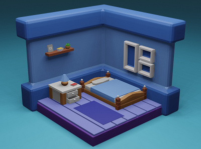 Blender 3D - Room 3d 3d modeling animation blender blender 3d lowpoly modeling poly render