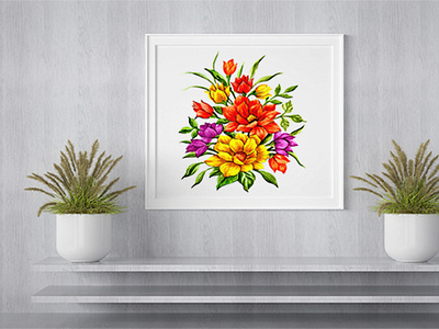 Beautiful watercolour bouquet of flowers art background flowers graphic design illustration watercolor